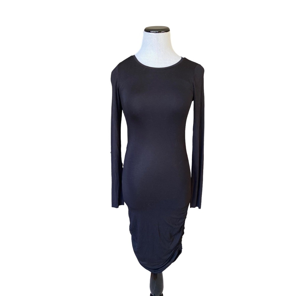 Good American Womens Long Sleeve Bodycon Dress Size‎ 0 Black LBD Party Going Out
